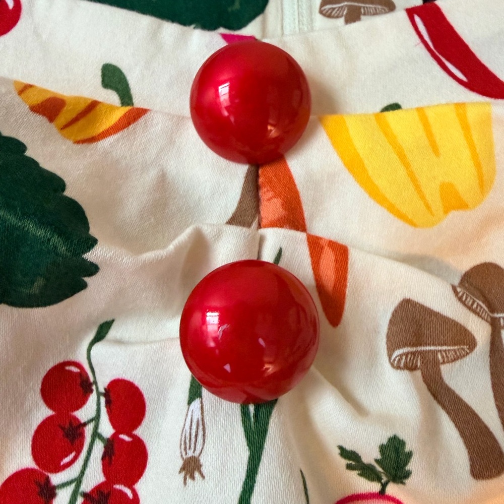 Modcloth Collectif Summer Vegetable Garden Print Fit Flare, Swing Skirt Dress,16 - Picture 16 of 16